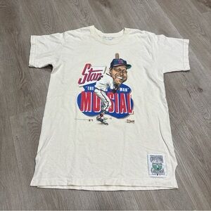 Vintage 90s Stan The Man Musial St. Louis Cardinals 1990 Caricature Shirt L